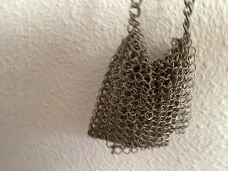 Monedero/bolso metálico plateado