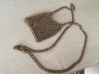 Monedero/bolso metálico plateado