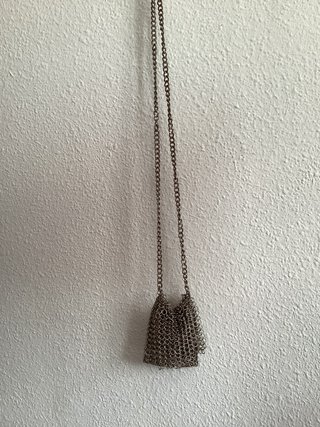 Monedero/bolso metálico plateado