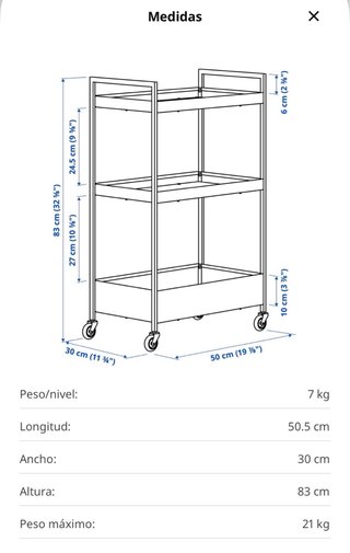 Carrito IKEA NISSAFORS blanco