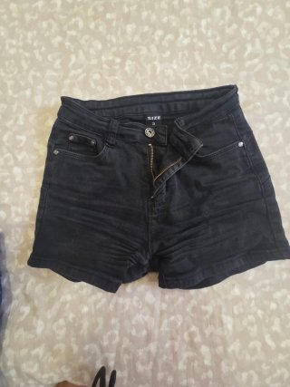 Pantalones cortos vaqueros negros talla S