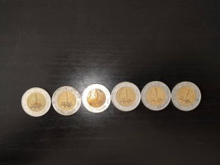 Extensa colección de monedas internacionales