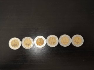 Extensa colección de monedas internacionales