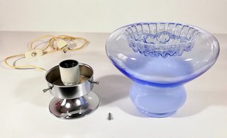 Lámpara Murano Acero Cromado Azul