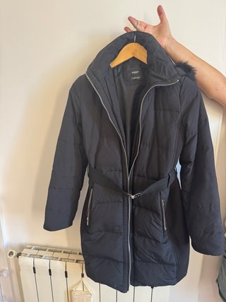 Chaqueta Mango Negra con Cinturón