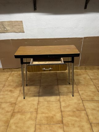 Mesa cocina extensible vintage formica-cromado