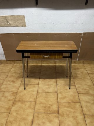 Mesa cocina extensible vintage formica-cromado