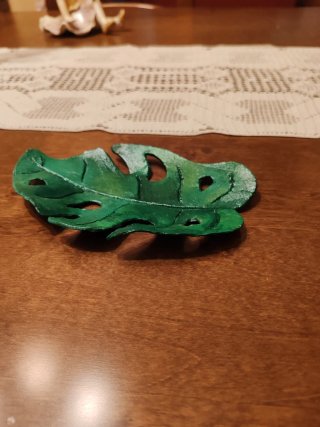 Portaoggetti foglia verde