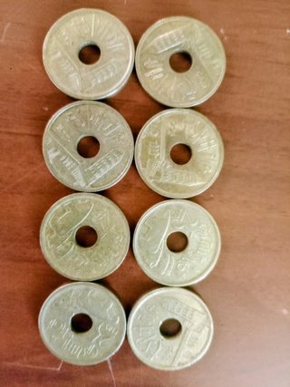 8 Monedas 25 Pesetas Castilla y León 1995