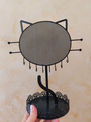 Joyero metálico negro gato
