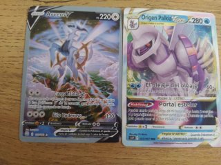 Cartas Pokémon V Arceus y Palkia V ASTRO