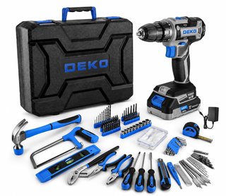 DEKO 186-Piece Tool Set with 20V Cordless Drill