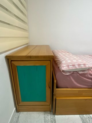 Cama madera con cajonera y zapatero