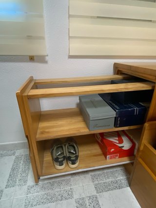 Cama madera con cajonera y zapatero