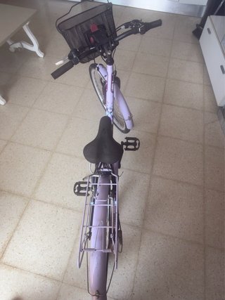 Bicicleta Morada Niña con Cesta