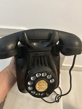 Teléfono Antiguo CTNE Baquelita Negro Años 50
