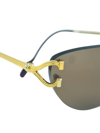 Cartier Vintage Godron Gold OG Lens Sunglasses Cat
