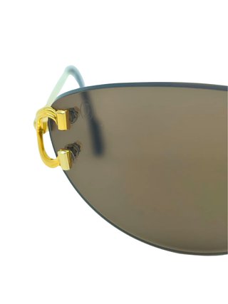 Cartier Vintage Godron Gold OG Lens Sunglasses Cat