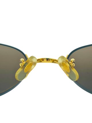 Cartier Vintage Godron Gold OG Lens Sunglasses Cat
