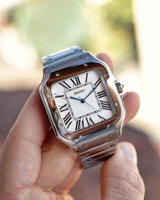 Reloj Seiko mod santos Automático Plata y Blanco