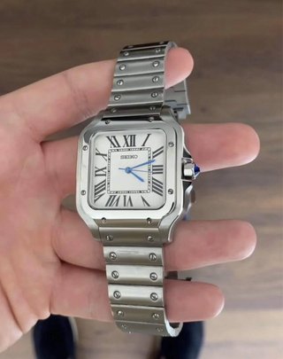 Reloj Seiko mod santos Automático Plata y Blanco
