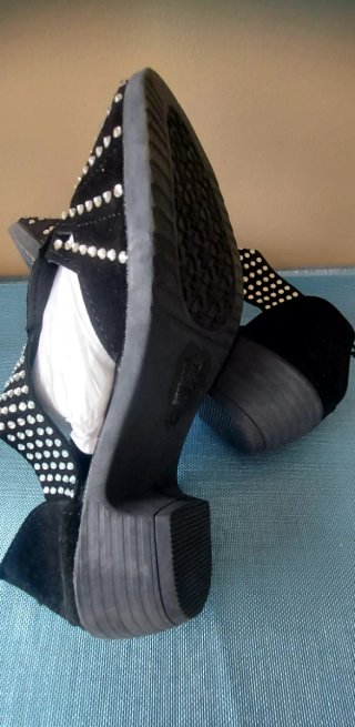Sandalias Negras con Brillantes