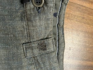 Pantalón de lino caballero gris verdoso