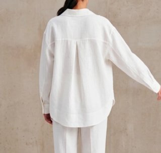 Camicia Zara Lino Bianca Nuova con Cartellino Tg S