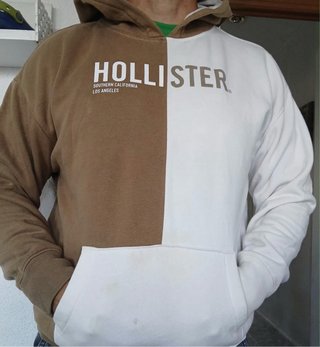Sudadera Hollister Marrón y Blanca