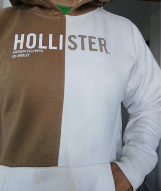Sudadera Hollister Marrón y Blanca