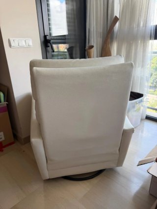 Sillón reclinable blanco piel sintética