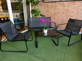 Sofa + 2 Sillas + Mesa de Cristal Templado- Nuevo