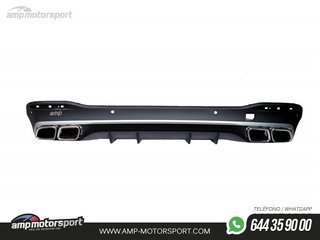DIFUSOR TRASERO NEGRO CON COLAS CROMO PARA MERCEDES GLE/GLS W167
