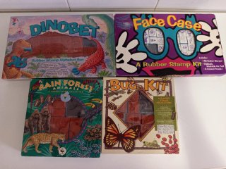 Antiguos juegos de Imprenta y sellos scrapbooking