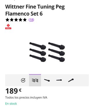 Clavijas Wittner para Guitarra Flamenca