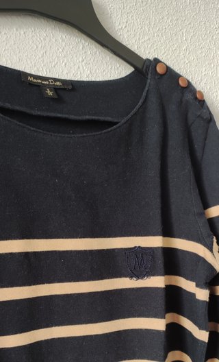 Camiseta Massimo Dutti rayas azul y beige