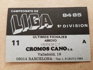Cromos Fútbol Cano 84-85