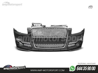 PARAGOLPES DELANTERO PARA AUDI A4 B7 LOOK RS4 NEGRO CON SRA