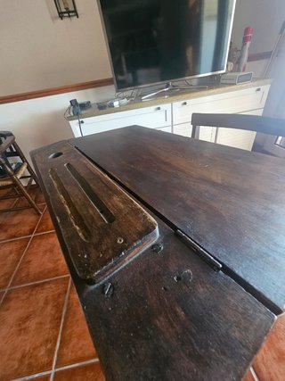 Pupitre escolar antiguo madera maciza
