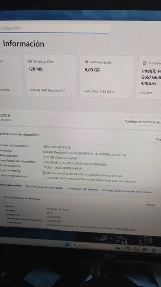 PC Sobremesa G6405 | 8GB RAM | SSD 240GB