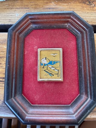 Quadro serigrafia su foglia oro vintage