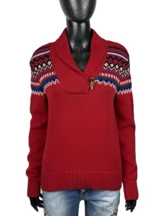 Lauren Ralph Lauren Maglione Donna M Cotone Rosso