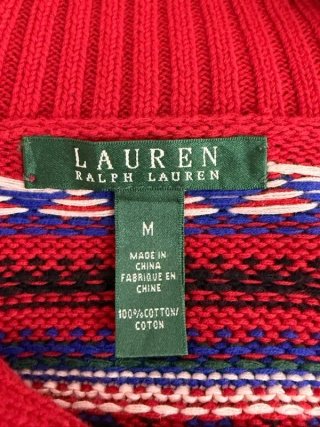 Lauren Ralph Lauren Maglione Donna M Cotone Rosso