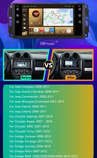 Pantalla Android Jeep Chrysler Dodge Sin Estrenar