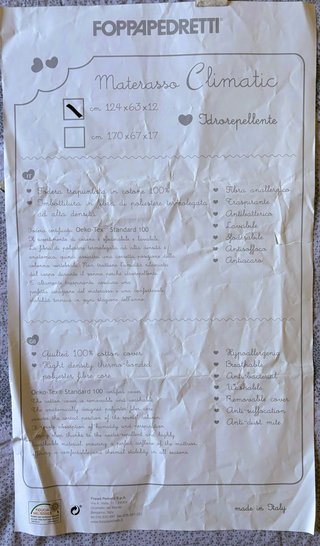 Materasso Foppapedretti per culla