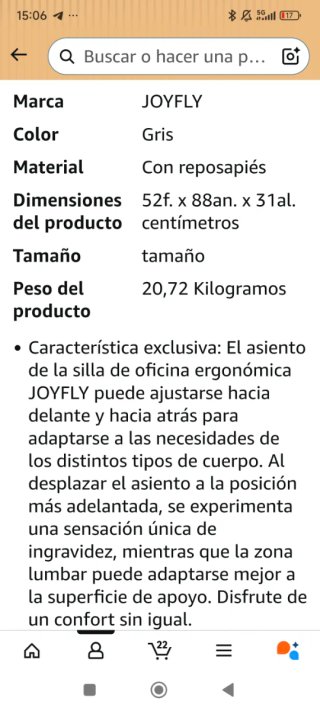 Silla de oficina ergonómica con reposapiés.