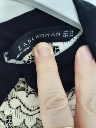 Camicetta zara  pizzo bianco e nero
