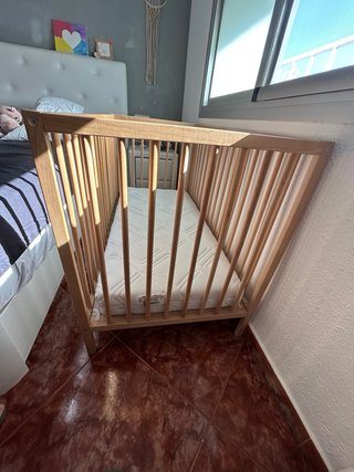 Cuna madera 60x120 con colchón visco