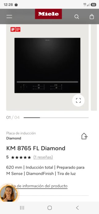 vitroceramica Inducción Miele KM 8765 FL Diamond