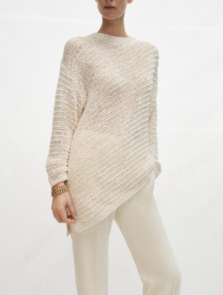 Jersey oversize Zara crudo asimétrico M